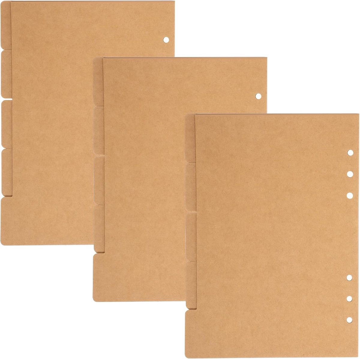 Kraftpapier scheidingsbladen A5 - 15 vellen 21 x 15 cm - 6 gaten, stevig papier - ideaal voor notitieboek - ShopVlot