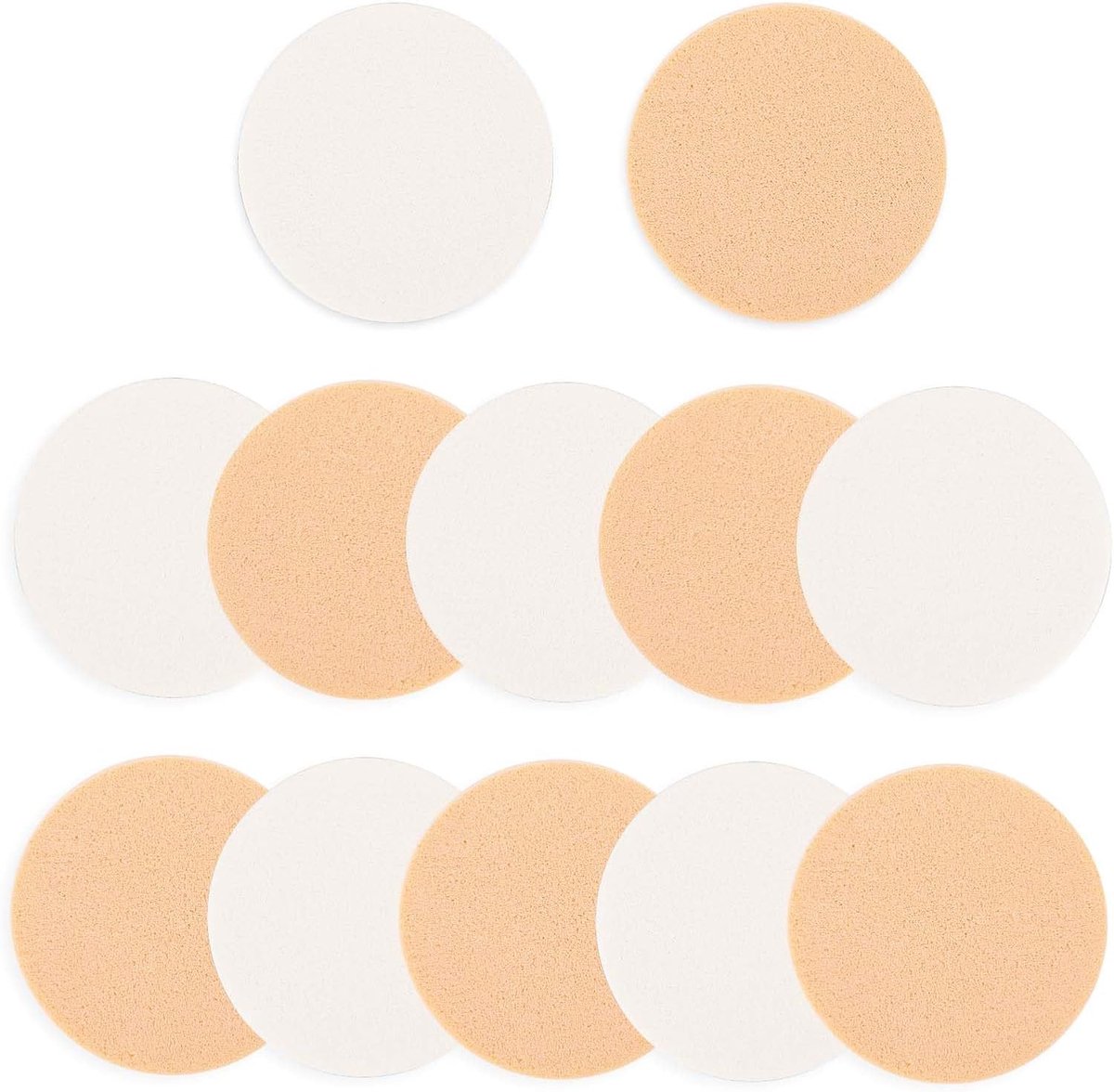 Make-upspons 12 stuks - nude ronde make-upspons - premium latex - herbruikbaar en zacht - ShopVlot