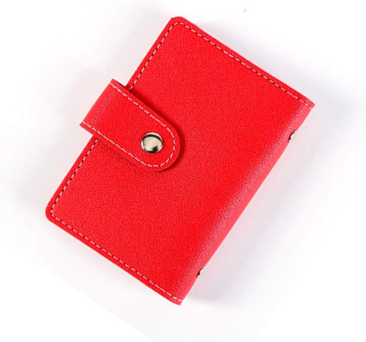 SnelShoppen - PU Leren Kaart Houder Multi-Compartment Kaart Pouch Case Visitekaartjes Portemonnee voor 24 Creditcards - Rood