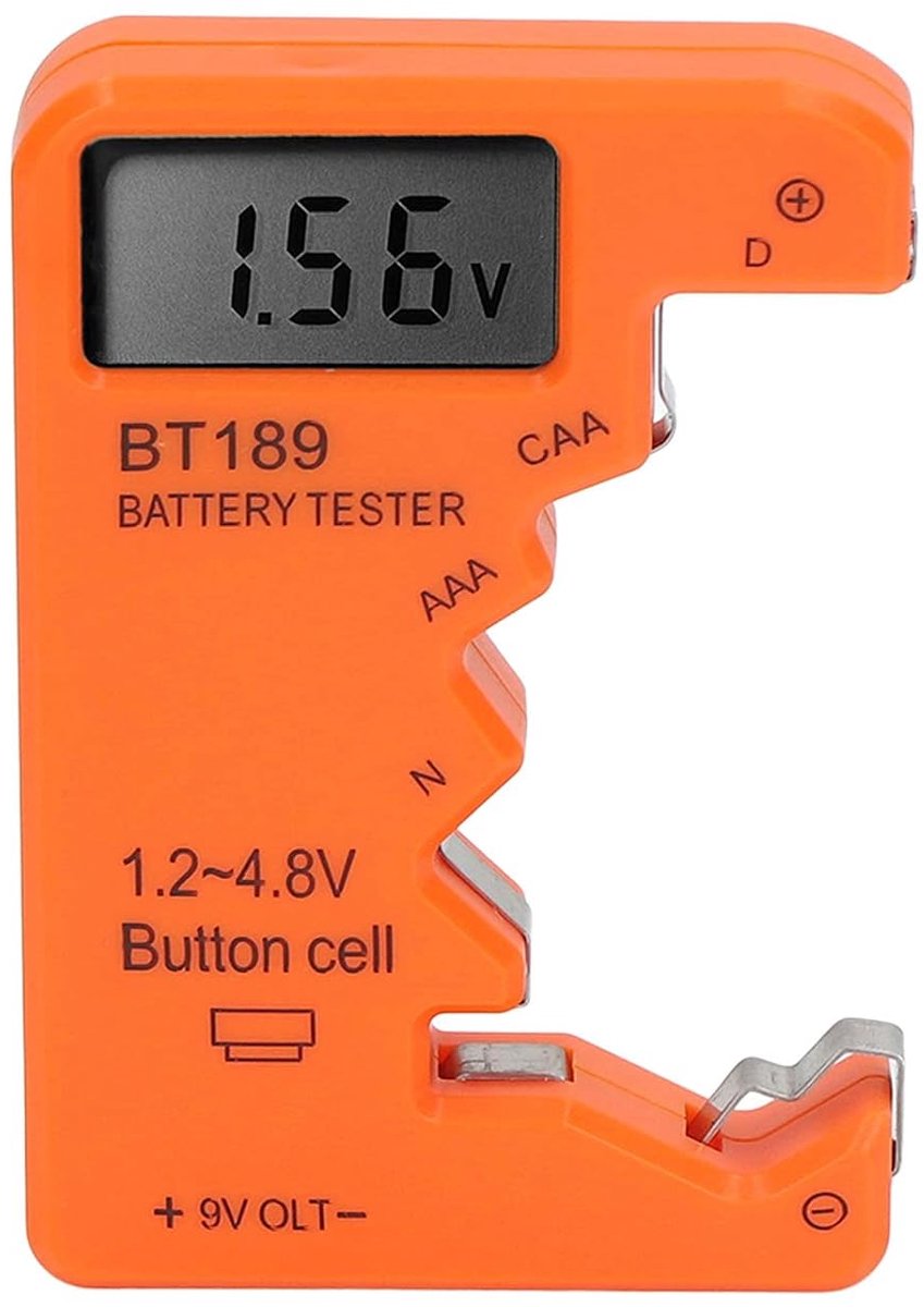 Batterijtester - Digitale weergave - Geschikt voor AA, AAA, 9V - Eenvoudige batterijcontrole - ShopVlot