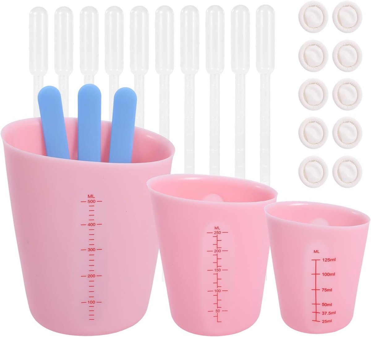 Maatbekers siliconen 3 stuks - Flexibel en herbruikbaar - Nauwkeurige meting - Ideaal voor knutselen - ShopVlot