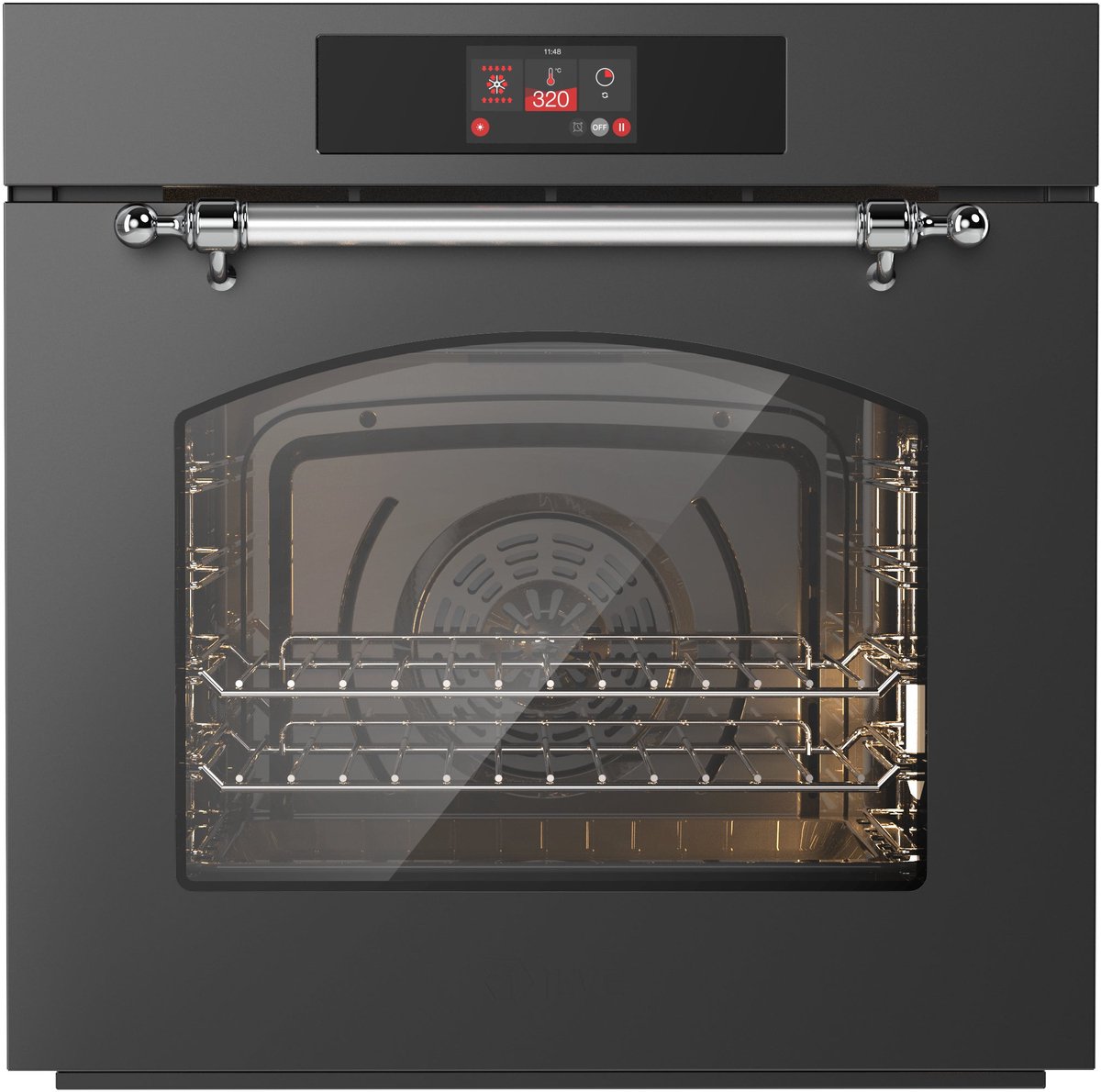 ILVE Oven 60 cm A+ clas 30 / 320 graden Mat Grafiet Chroom - Inbouw
