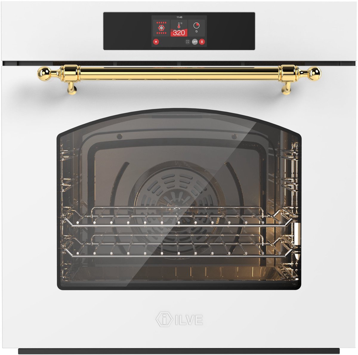 ILVE Oven 60 cm A+ clas 30 / 320 graden Wit Messing - Inbouw