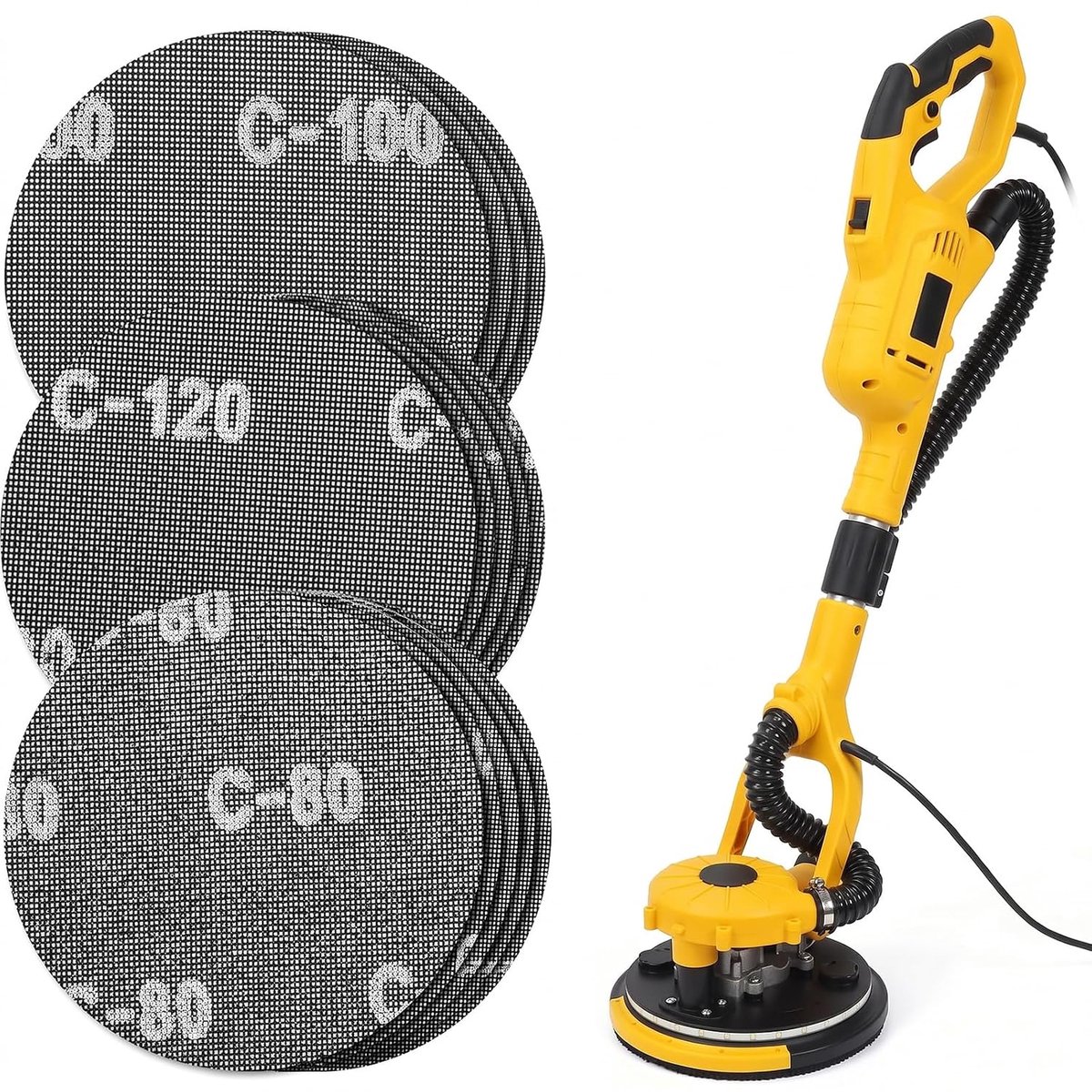 Schuurroosters Ø 225 mm - Klittenband K80 K100 K120 - Zelfklevende schuurbladen - Voor wandschuurmachine - ShopVlot