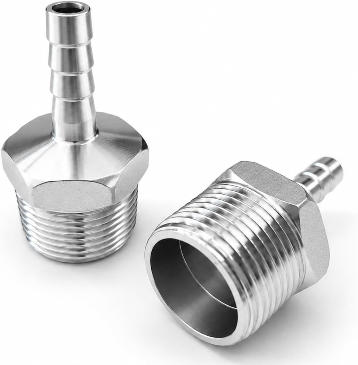 Slangtuit 8 mm OD Barb naar 3/4" BSP buitendraad - roestvrij staal - duurzame verbinding - ideaal voor watertoevoer - ShopVlot