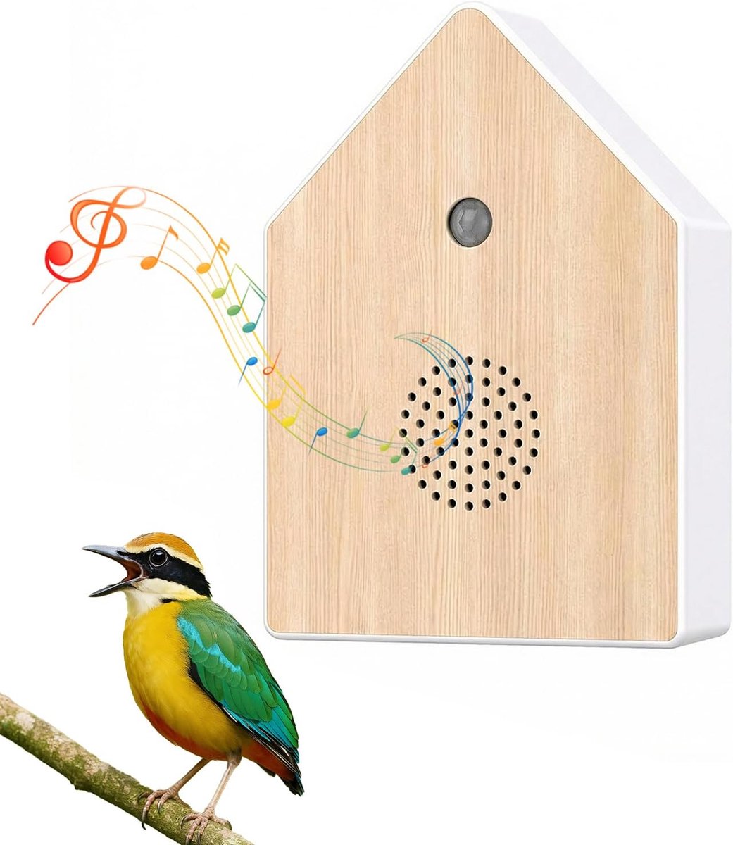 Bewegingsdetector met Vogelgezang - Bamboo Hout - Natuurlijke Geluiden - Ontspanning in Toilet en Badkamer - ShopVlot