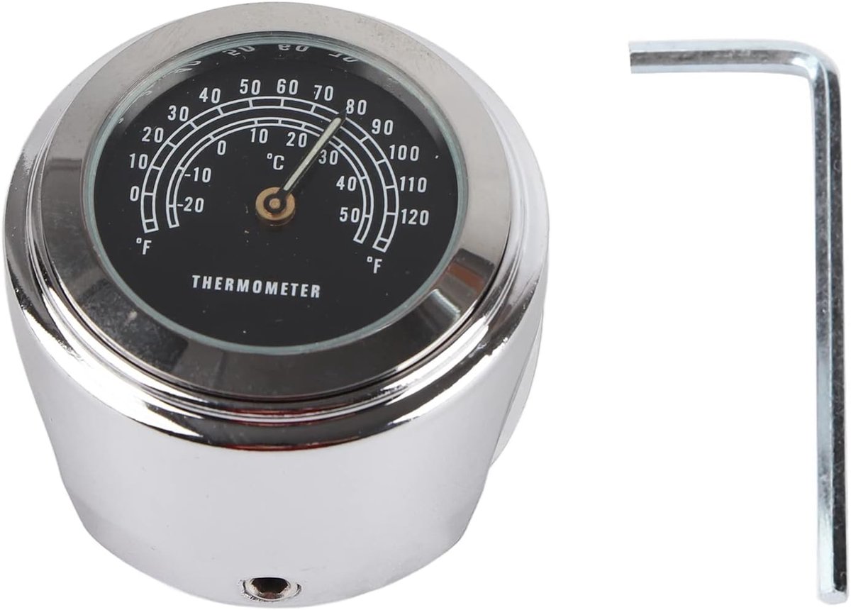 Motorfiets thermometer - dubbele schaal - aluminium legering - waterdicht en schokbestendig - ShopVlot