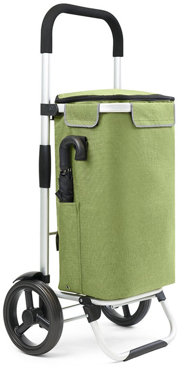 Dutch Mountains Boodschappentrolley met koelvak 41 ltr - Opvouwbare boodschappenwagen - Groen