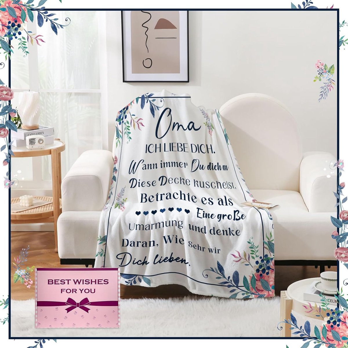 Flanellen Dekentje 150 x 130 cm - Cadeau voor Oma - Warm en Comfortabel - Perfect voor Verjaardagen - ShopVlot