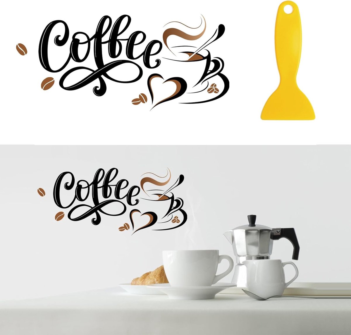 Wandsticker keuken 40 x 38 cm - zelfklevend PVC - duurzaam en milieuvriendelijk - perfect voor keuken en woonkamer - ShopVlot