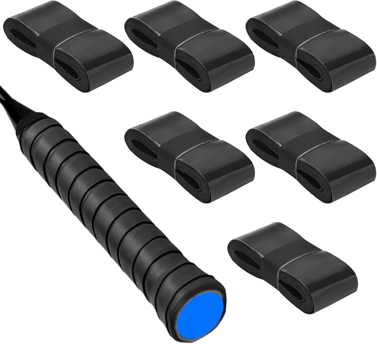 Tennis grip band 6 pack - zwart - niet-slip - ideale bescherming voor racket - ShopVlot