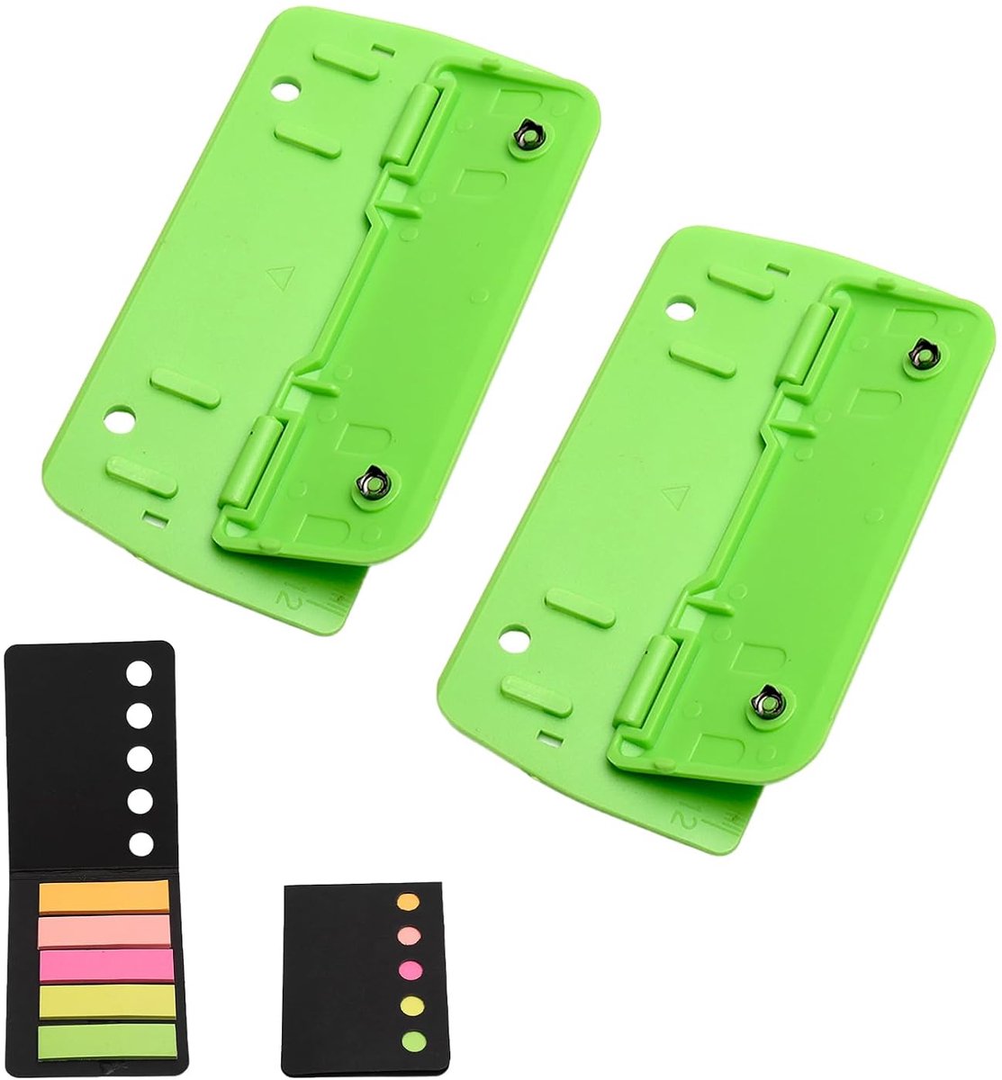 Gatenperforator 2-delig - Groene mini gaatjesmaker - Voor school en kantoor - Inclusief notitieboekje - ShopVlot