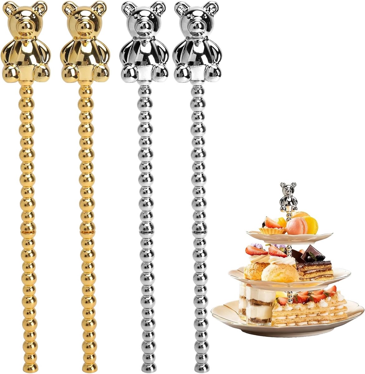 Etagere set van 3 niveaus - metalen standaard - vervangingsset voor bruidstaart - ideaal voor feestelijke gelegenheden - ShopVlot