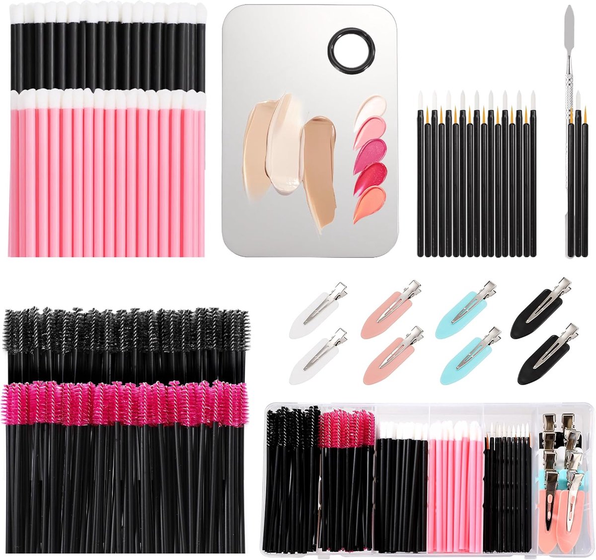Makeup Applicators Set 230-delig - Disposable - Inclusief palette en spatula - Perfect voor professionals en beginners - ShopVlot