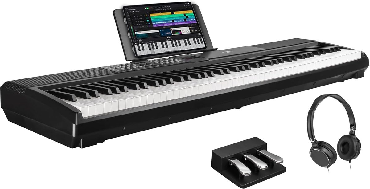 Digitale piano 88 toetsen - gewogen hamermechanisme - 2 x 15 W luidsprekers - professionele speelervaring - ShopVlot