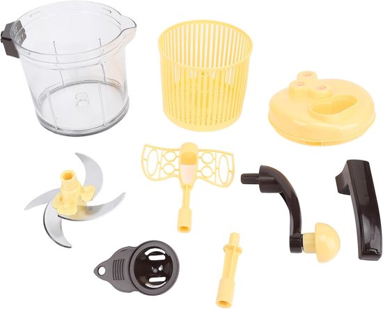 Keukenmachine Handmatig - Groentehakker Vleesmolen - Maaltijden Bereiden - Met Mand en Garde - 2500 ml - Grijs — afbeelding 4