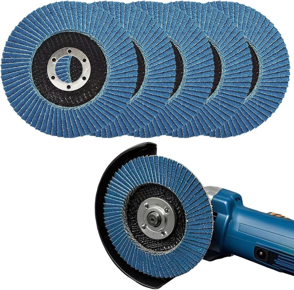 Lamellen slijpschijven 11,5 cm - metalen materiaal - beschermende rasterafdekking - geschikt voor houtbewerking - ShopVlot