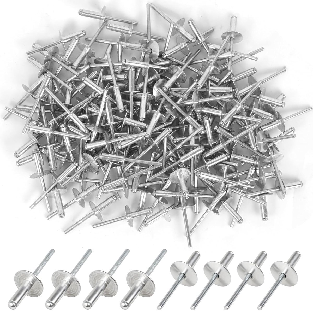 Blindrivetten 4.8x16mm - Aluminium met grote flens - Corrosiebestendig - Ideaal voor meubels - ShopVlot