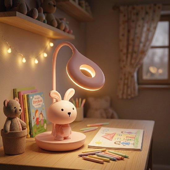 Luxus Nachtlamp Kinderkamer Bunny Mini - Blauw - Nachtlampje baby - Voor kinderen - Slaapkamer - Draadloos - Oplaadbaar van Merkloos — afbeelding 5