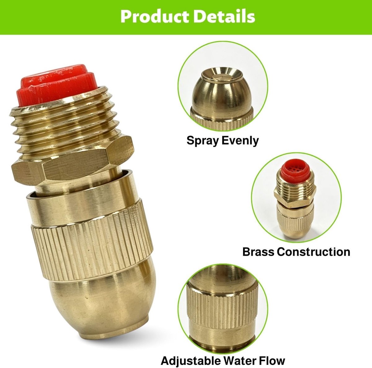 verstelbare nevelsproeier 2 stuks - messing G1/2 inch - nauwkeurige waternevelregeling - ideaal voor plantenirrigatie - ShopVlot