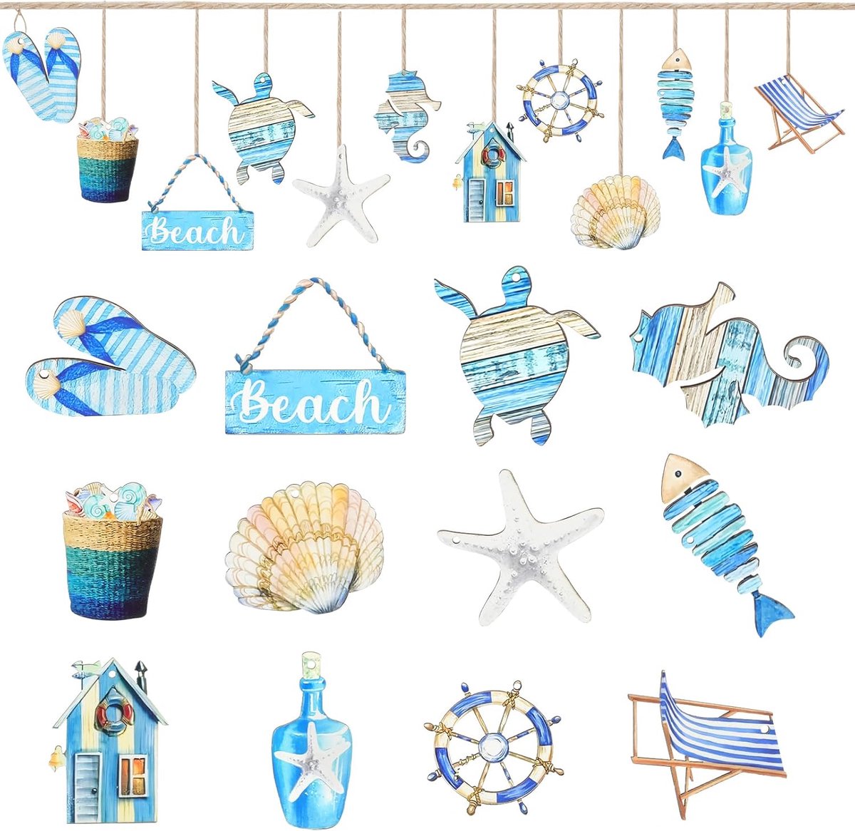 Maritieme decoratieset 27-delig - nautische figuren - unieke zee- en oceandecoratie - ShopVlot