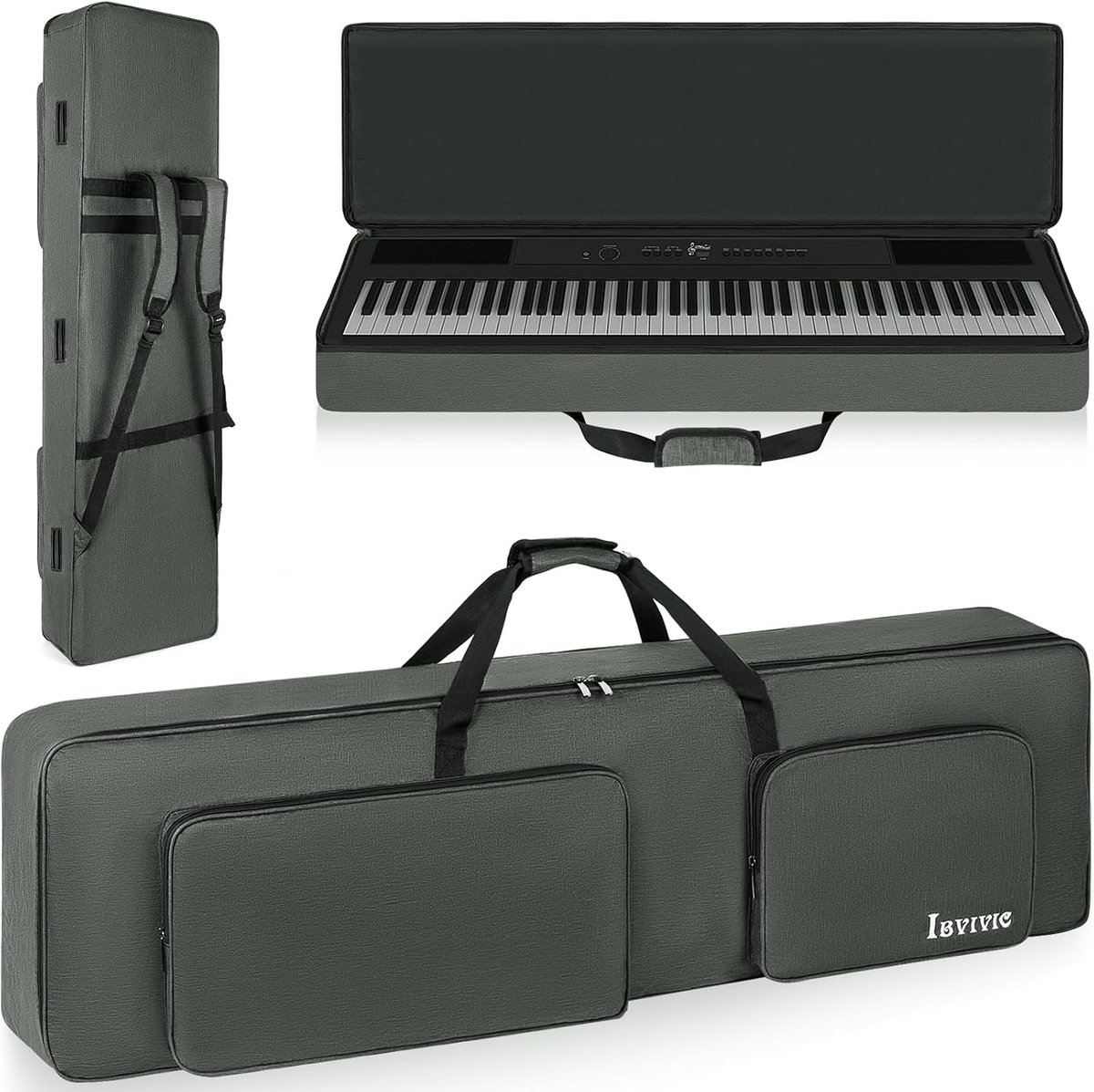 Keyboard tas 138x36x17 cm - waterdicht 600D Oxford stof - met twee draagopties - ideaal voor vervoer - ShopVlot