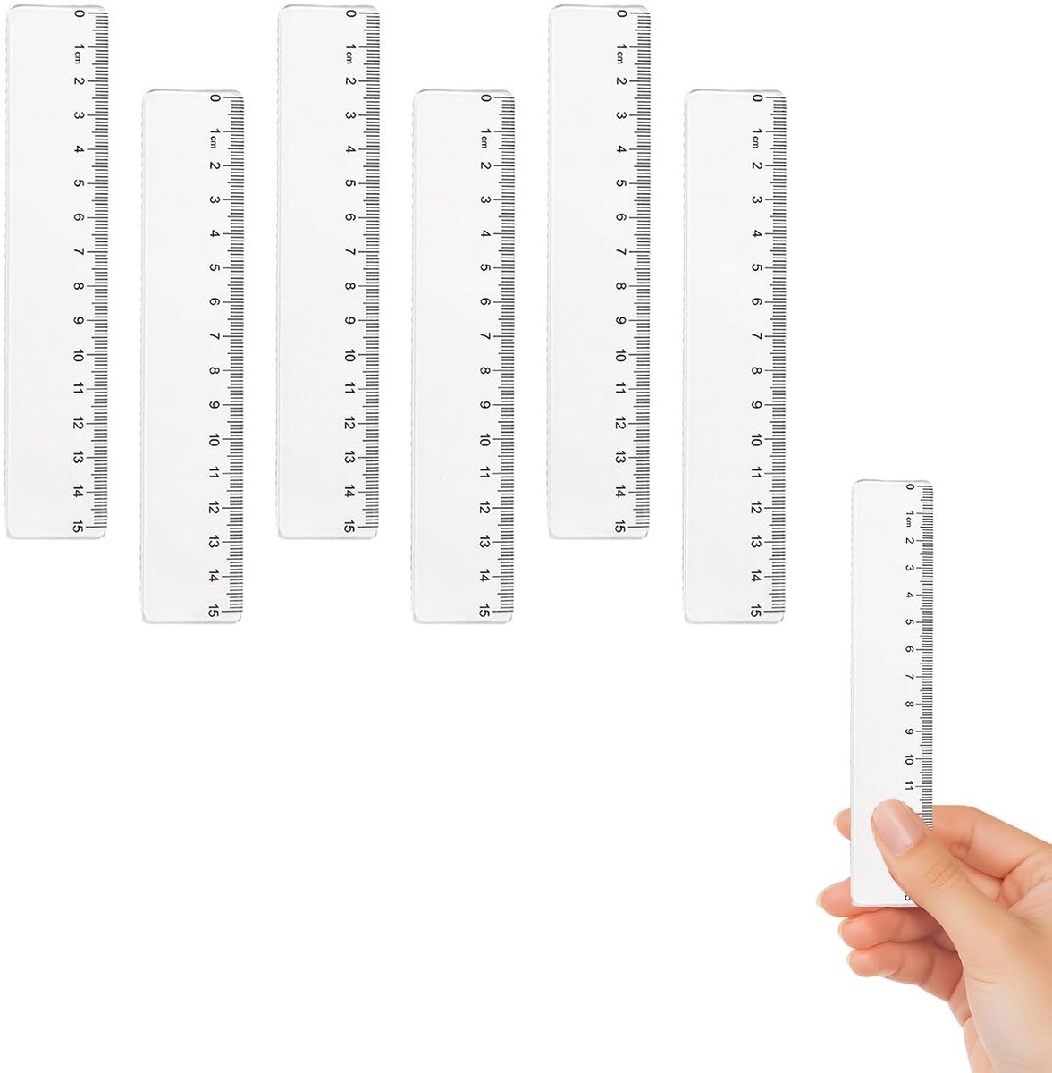 Lineaal 15 cm - plastic - flexibel - precisie voor school en kantoor - ShopVlot