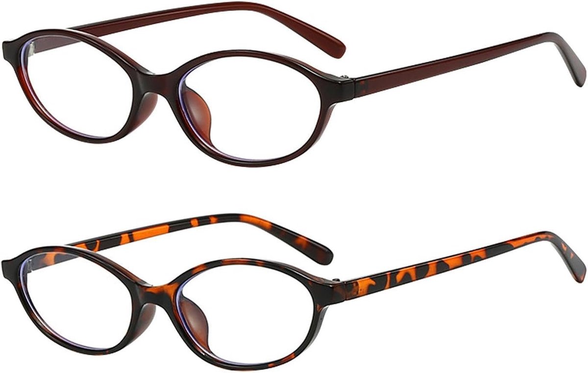 Anti-blauw licht brillen 2 stuks - ovale retro stijl - creatief en persoonlijk - beschermt ogen - ShopVlot