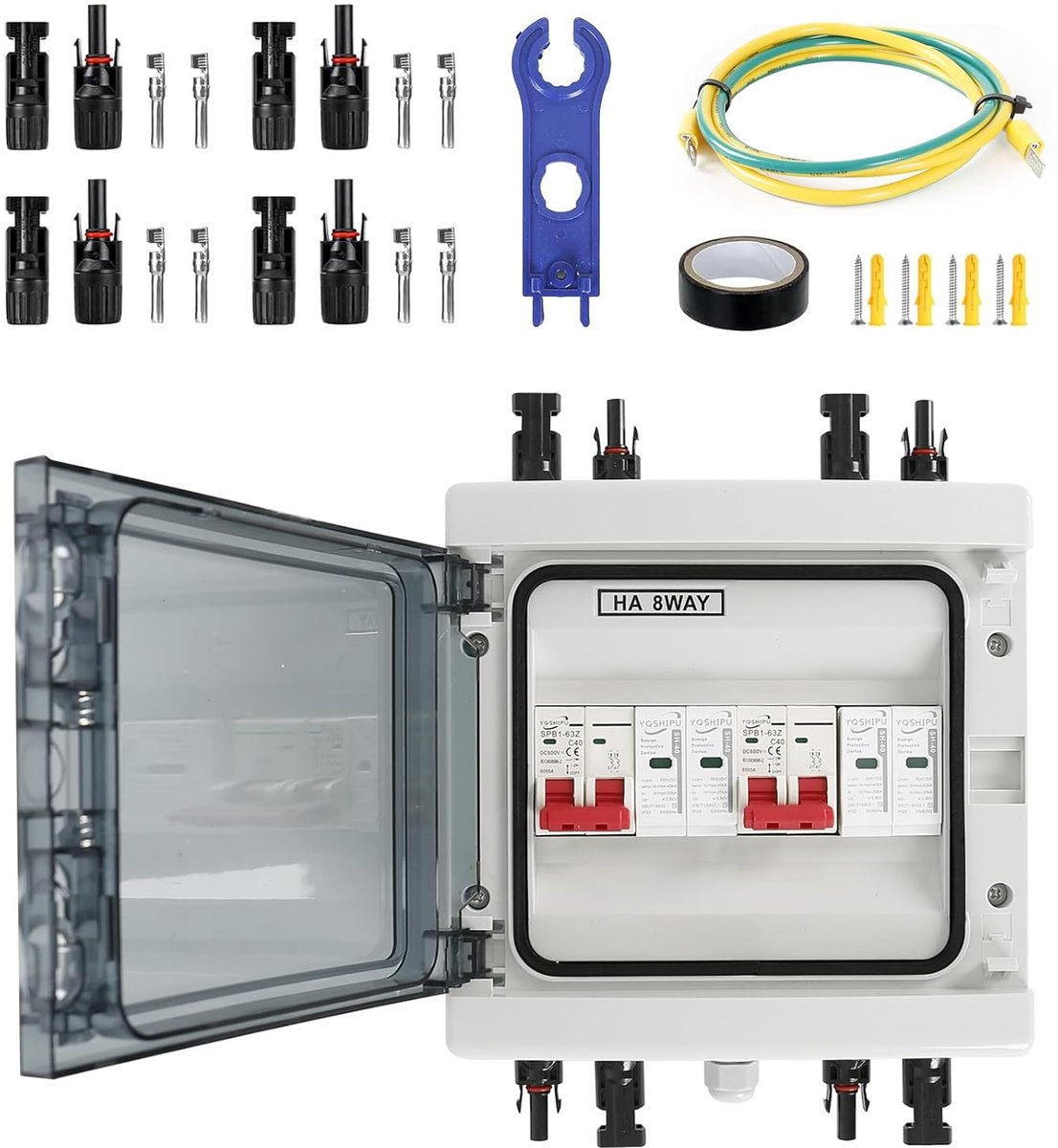 DC-overspanningsbeveiliging 500V/40A - 2-in-2-uit - Automatische DC-schakelaar - ShopVlot