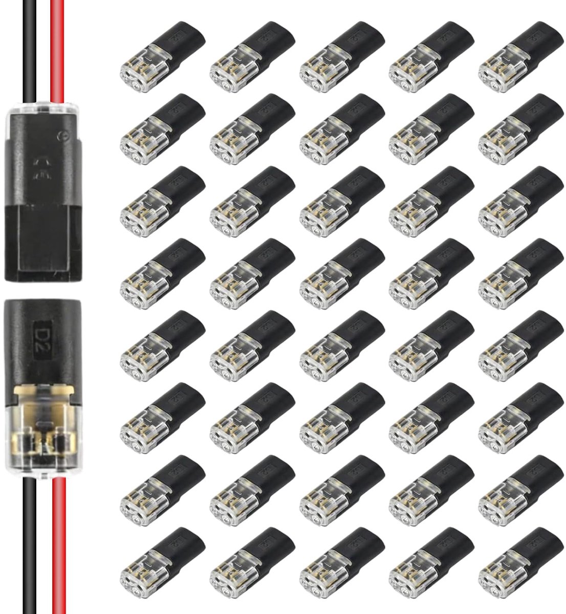 2-polige stekkerkabelconnector 40 stuks - waterdicht - 12 V laagspanning - optimale vochtbestendigheid - ShopVlot