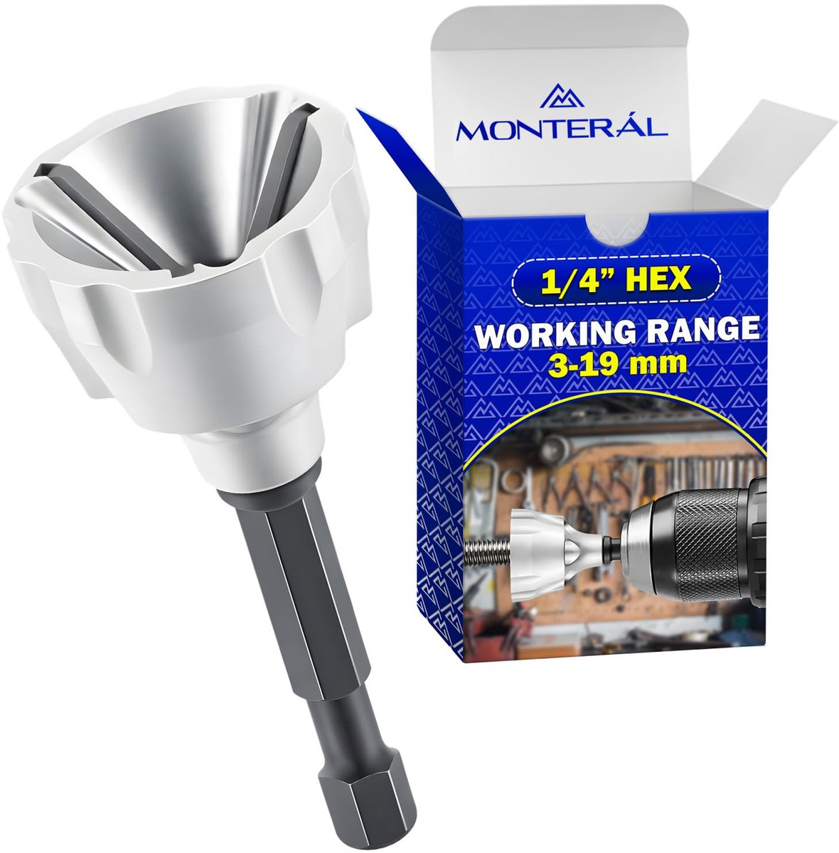 Extern gereedschap voor het verwijderen van lunetten 1/4 inch HEX - werkbereik 3 mm tot 19 mm - ShopVlot