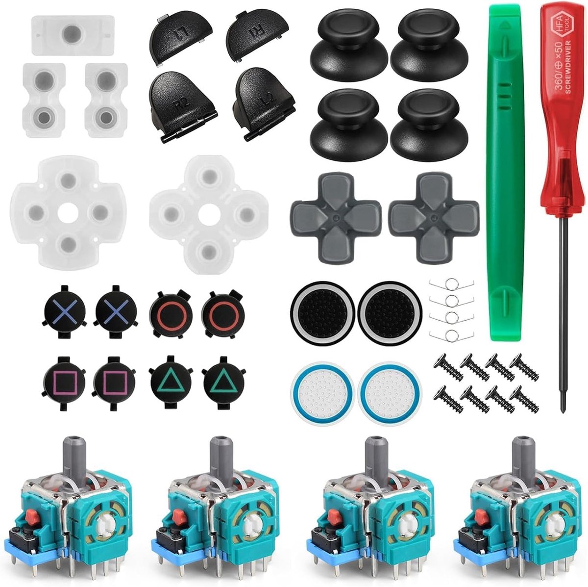Controller thumbsticks vervangingsset - inclusief L1, R1, L2, R2 triggers - eenvoudig te installeren - ShopVlot