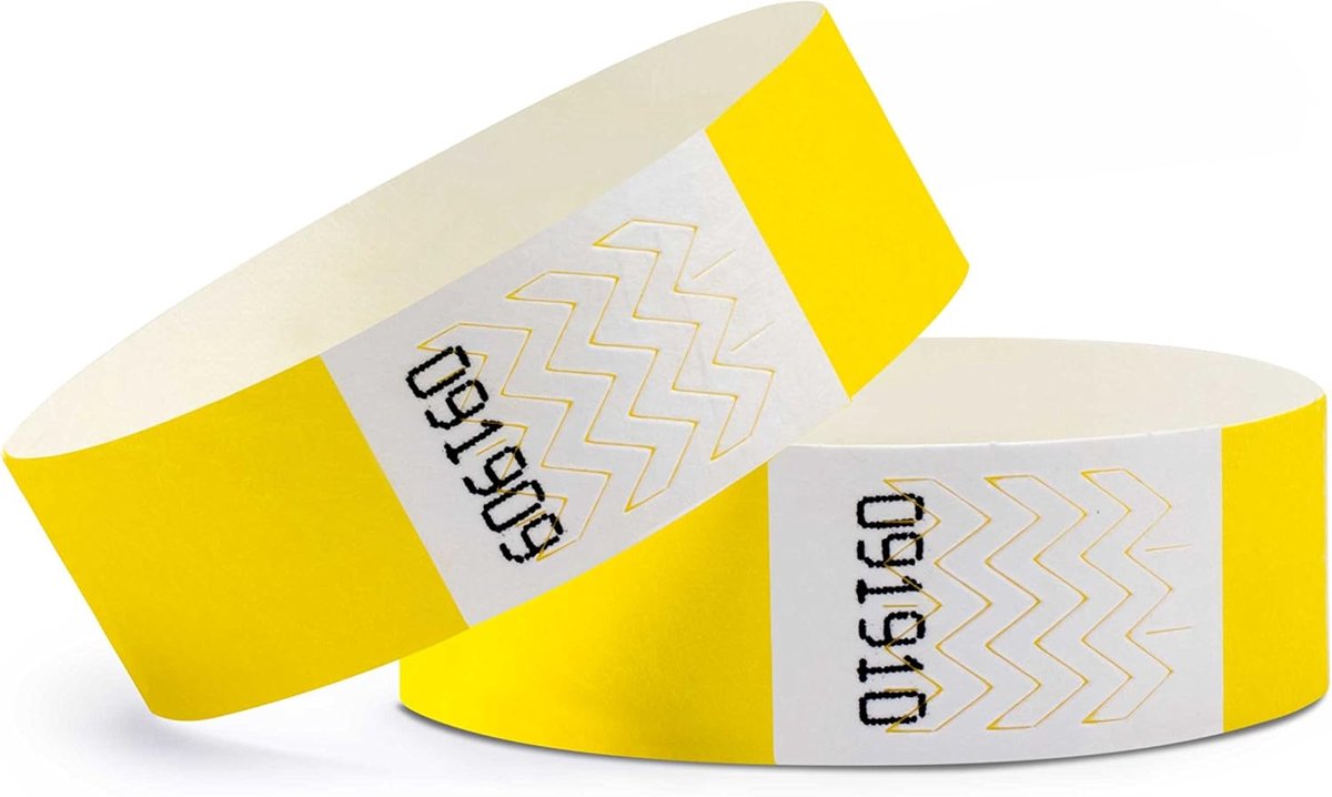 Polsbandjes 19 x 254 mm - Geel - Onbedrukt - Duurzaam en waterbestendig - ShopVlot