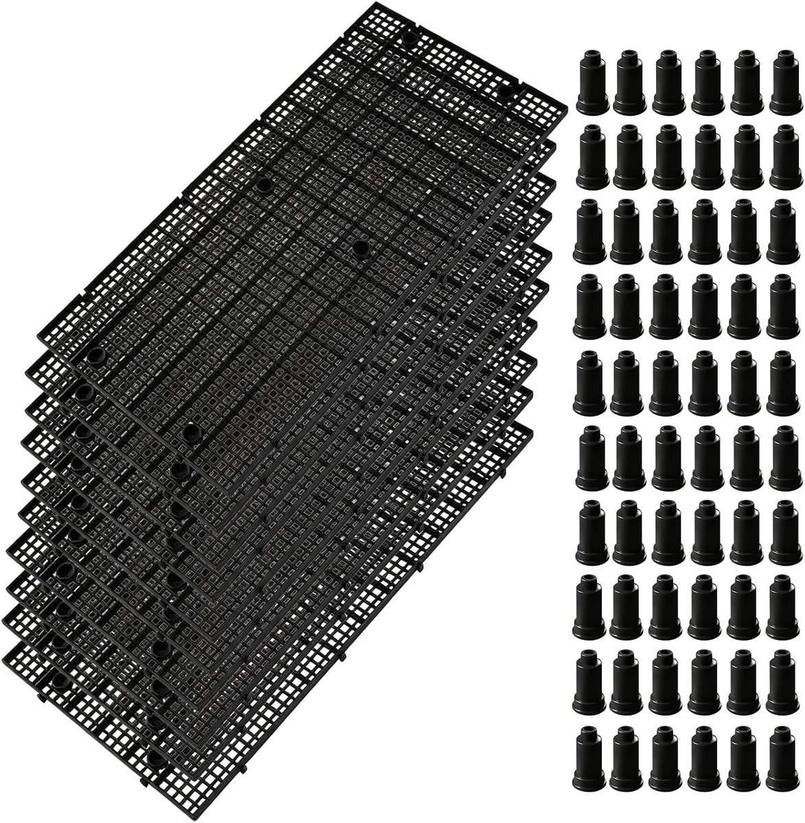 Aquarium roosterplaat 15 x 30 cm - kunststof met hoge dichtheid - 60 steunvoeten - bodembescherming voor aquascaping - ShopVlot