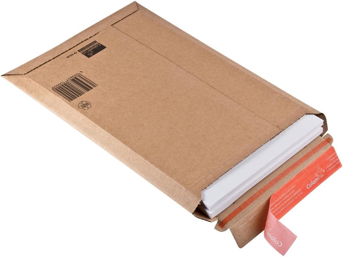 Verzendzak 235x340x35mm - Karton - Automatische sluiting - Bescherming voor documenten - SnelShoppen