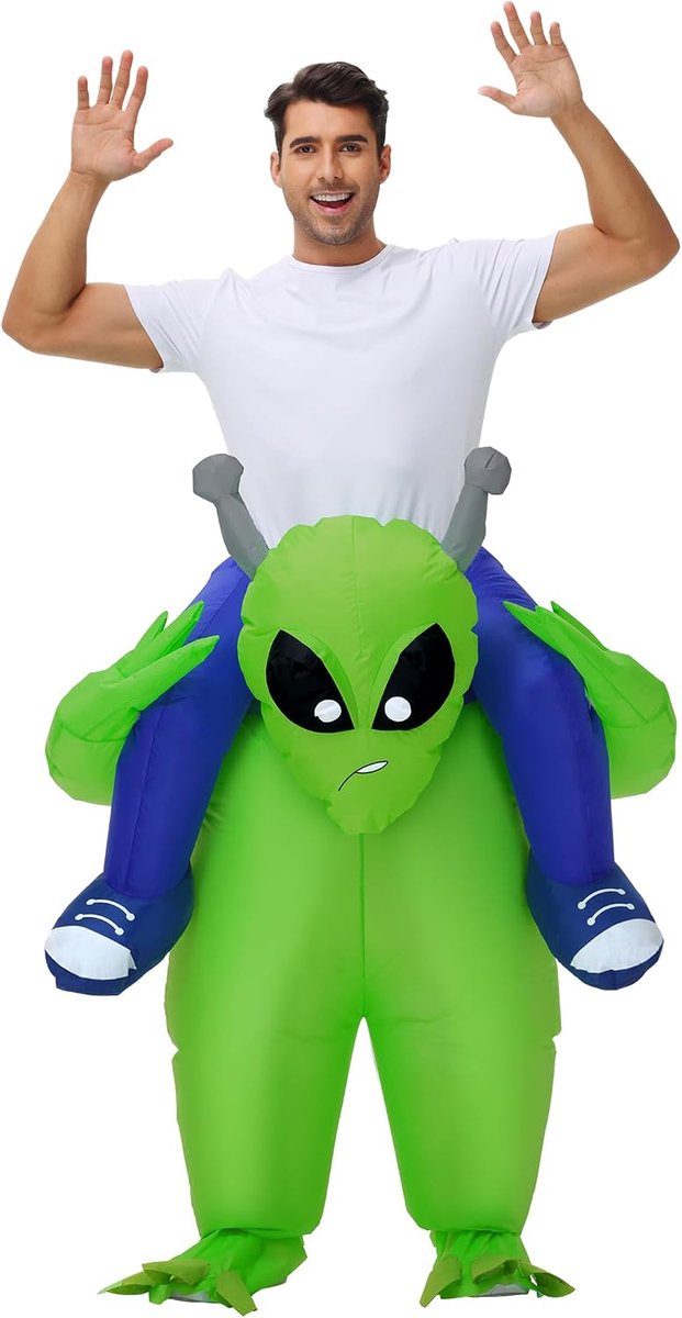 Buitenaardse kostuum voor volwassenen en kinderen, Halloween, buitenaardse kostuums, pak voor mannen en jongens, grappig cosplay-feest (volwassenen)