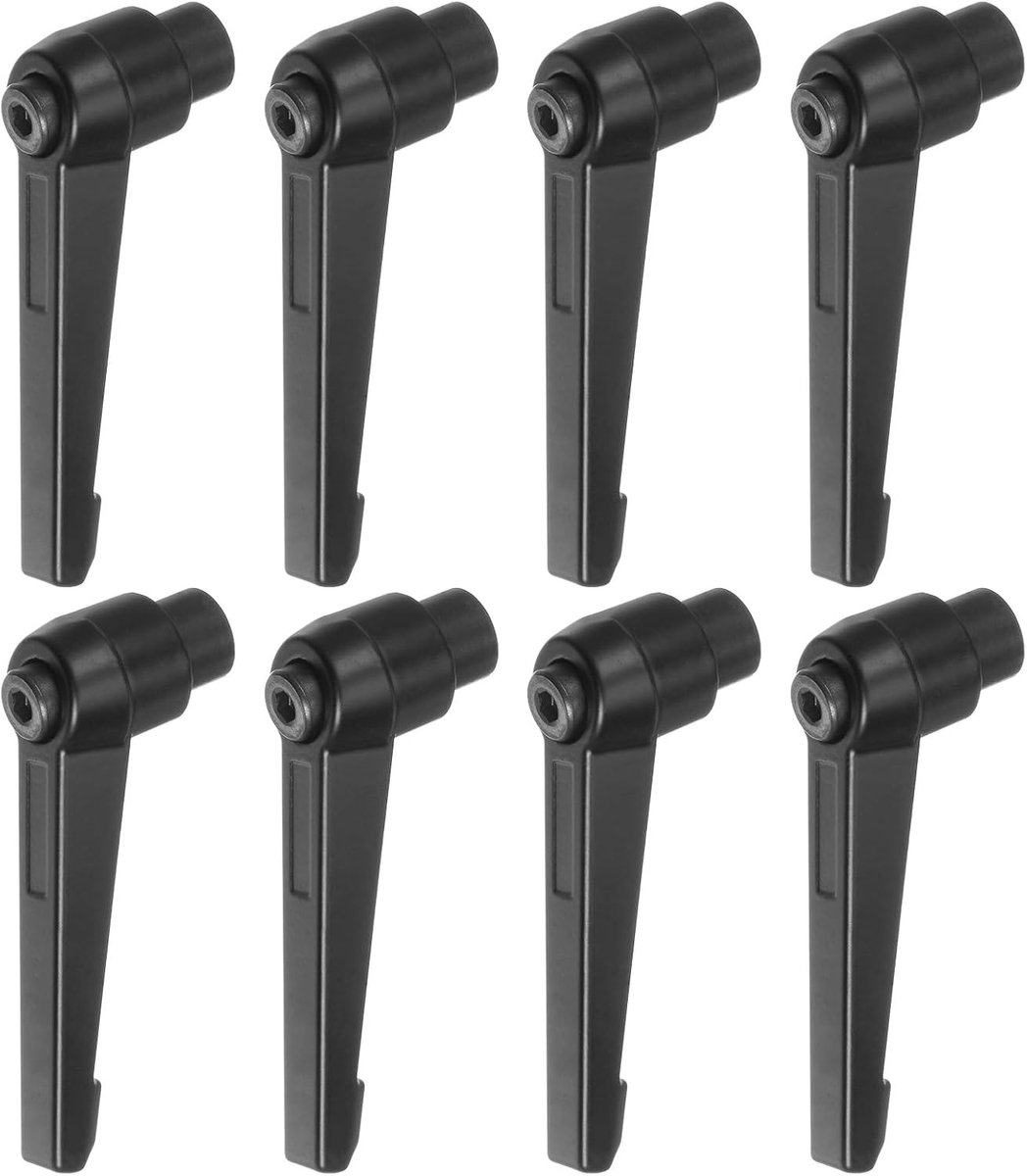 8 stuks instelbare klemhendel handgrepen M8 binnendraad moer knoppen roterende schroef vergrendeling snelsluiting ratel drukschakelaar handvat zwart