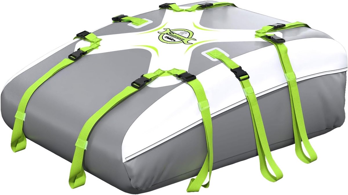 Autodaktas, dakbox voor auto, 20 kubieke voet, upgrade, waterdichte cargotas voor alle voertuigen met/zonder dakdrager, antislipmat, 6 deurhaken, opbergtas (groen)