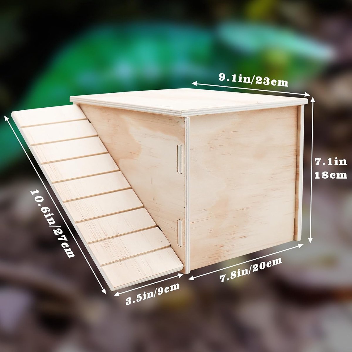 baarddrakenschuilplaats, houten hagedis schuilplaats met klimhelling, reptielenhabitat met koesterplatform tankaccessoires voor baardraken, hagedis, kameleonhamster