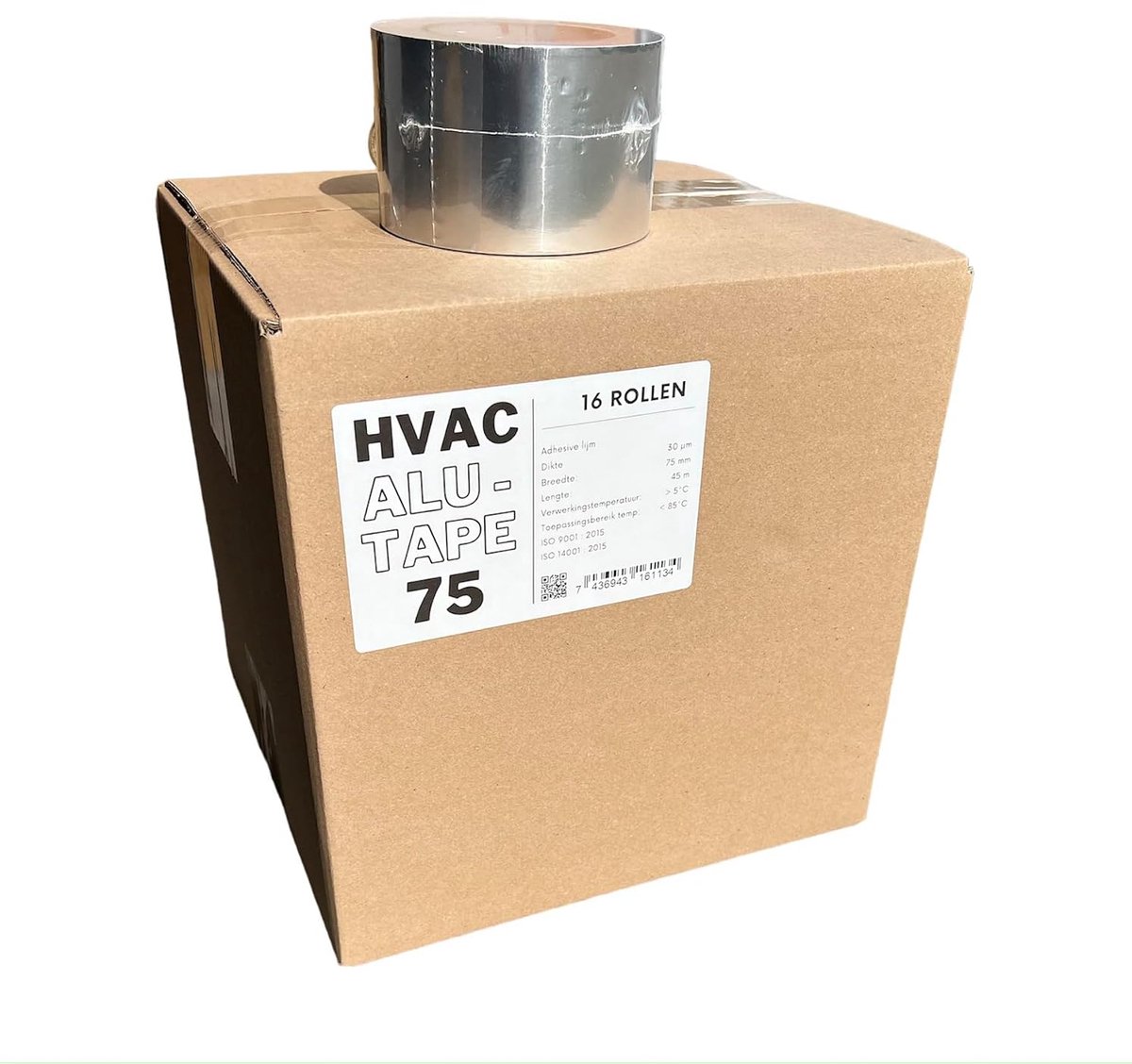 Aluminium tape 75mm - sterk - 45 meter lang - ideaal voor HVAC toepassingen - SnelShoppen