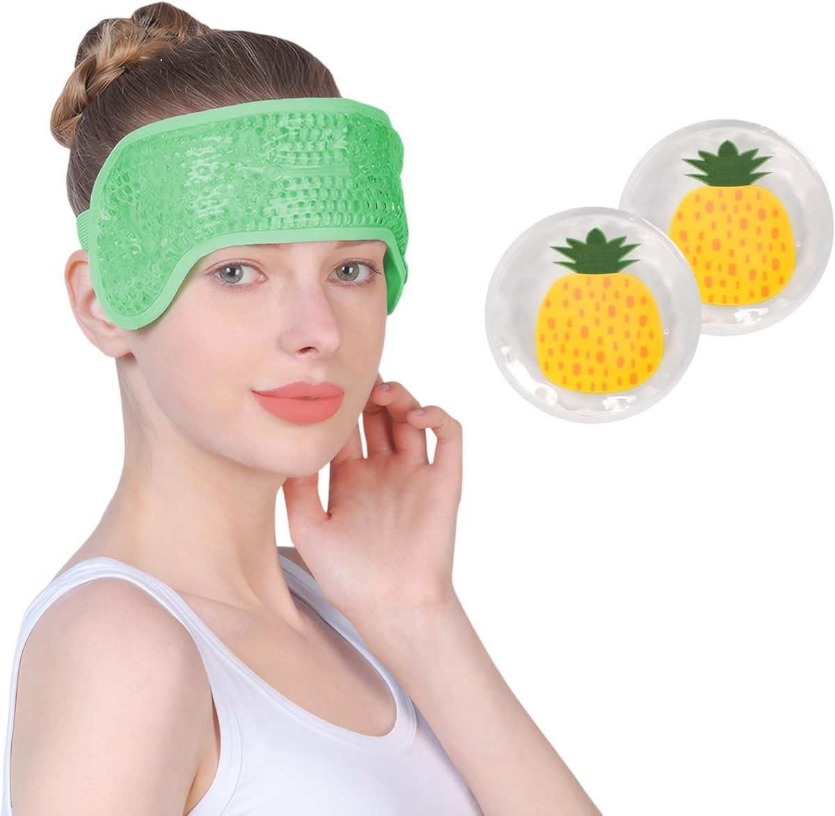 Set van 3 - verwarmd oogmasker met verzwaard vochtig warm kompres voor droge ogen en migraine - koud kompres voor geïrriteerde, droge ogen, blefaritis en styes