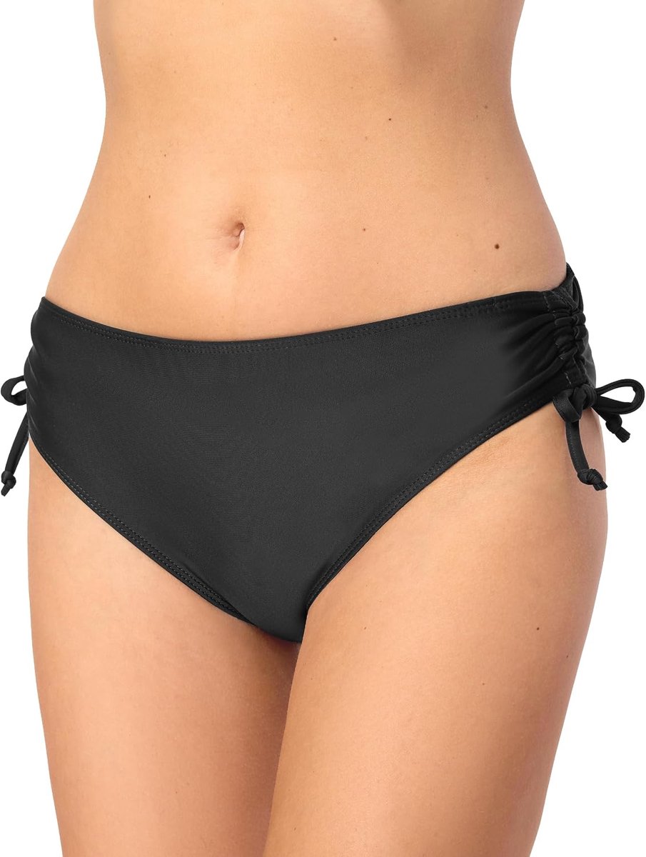 Dames Bikinislip Met Elegante Plooien Aan De Heupen – Volledig Gevoerd, Figuurvormend En Comfortabel – Badeshorts, Badbroek, Bikini Broekje VR-Brief-2