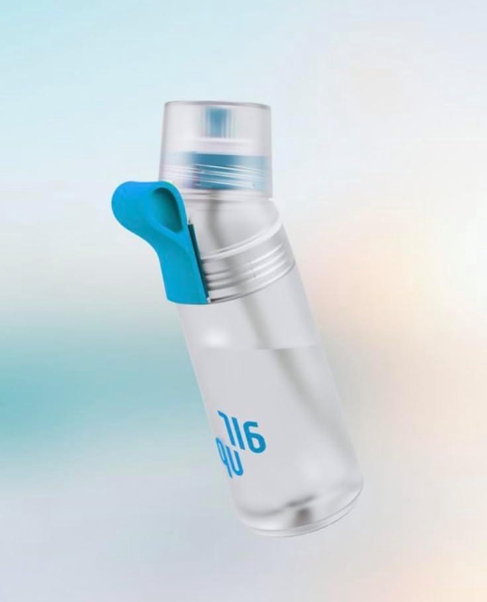 Drinkfles - Waterfles - Hydratatie Onderweg - Aroma Drinken - 600 ml - Transparant Blauw