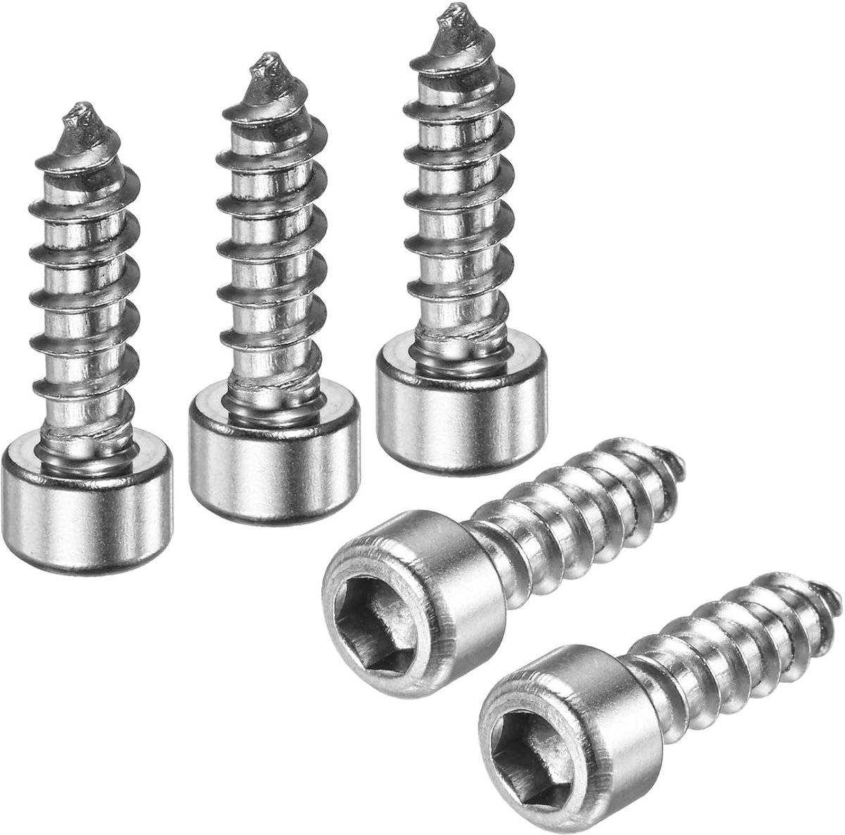 50 stuks zeskantige binnenzeskantboorschroeven, M6 x 20 mm, roestvrij staal, zeskantige aandrijving, boorpunt voor meubels/machines/doe-het-zelfprojecten, zeskantboorschroeven