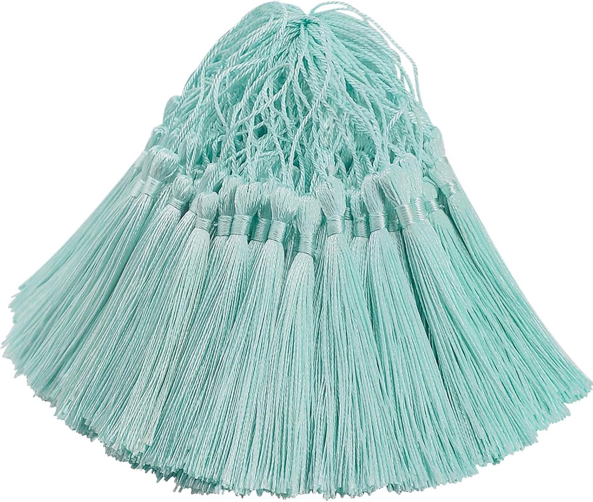 Kwastjes voor DIY Bladwijzer Sleutelhanger-Lichtblauw | Zijdeachtige Hanger Kwastje Voor Garland Graduation Cap Gordijnen Sieraden Naaien Kussens Party Decoratie Home Decor