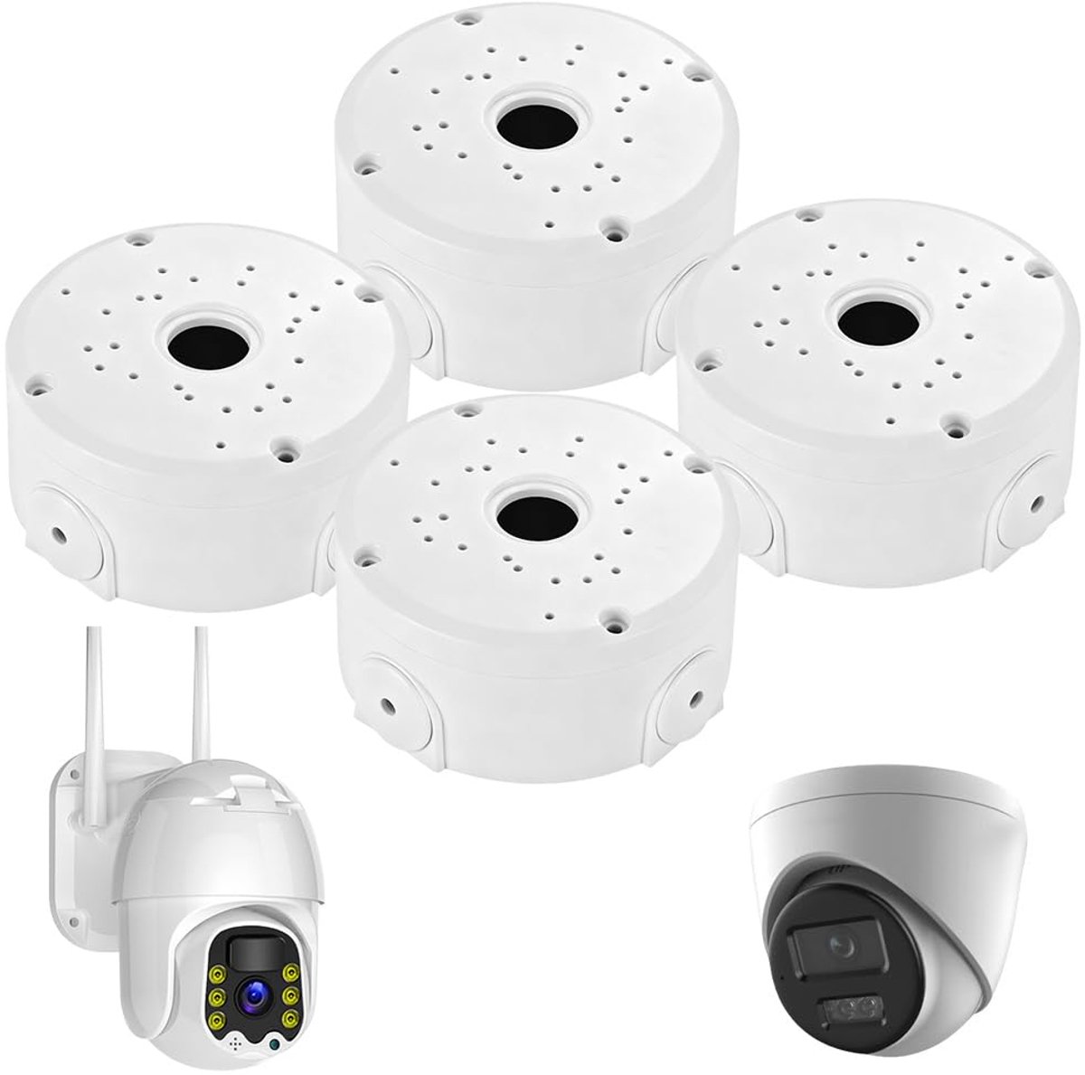 4 stuks kamera aansluitdoos waterdicht, universele koepel-beveiligingscamera-mount-box, outdoor camera aansluitdoos, universele aftakdoos voor bullet bewakingscamera
