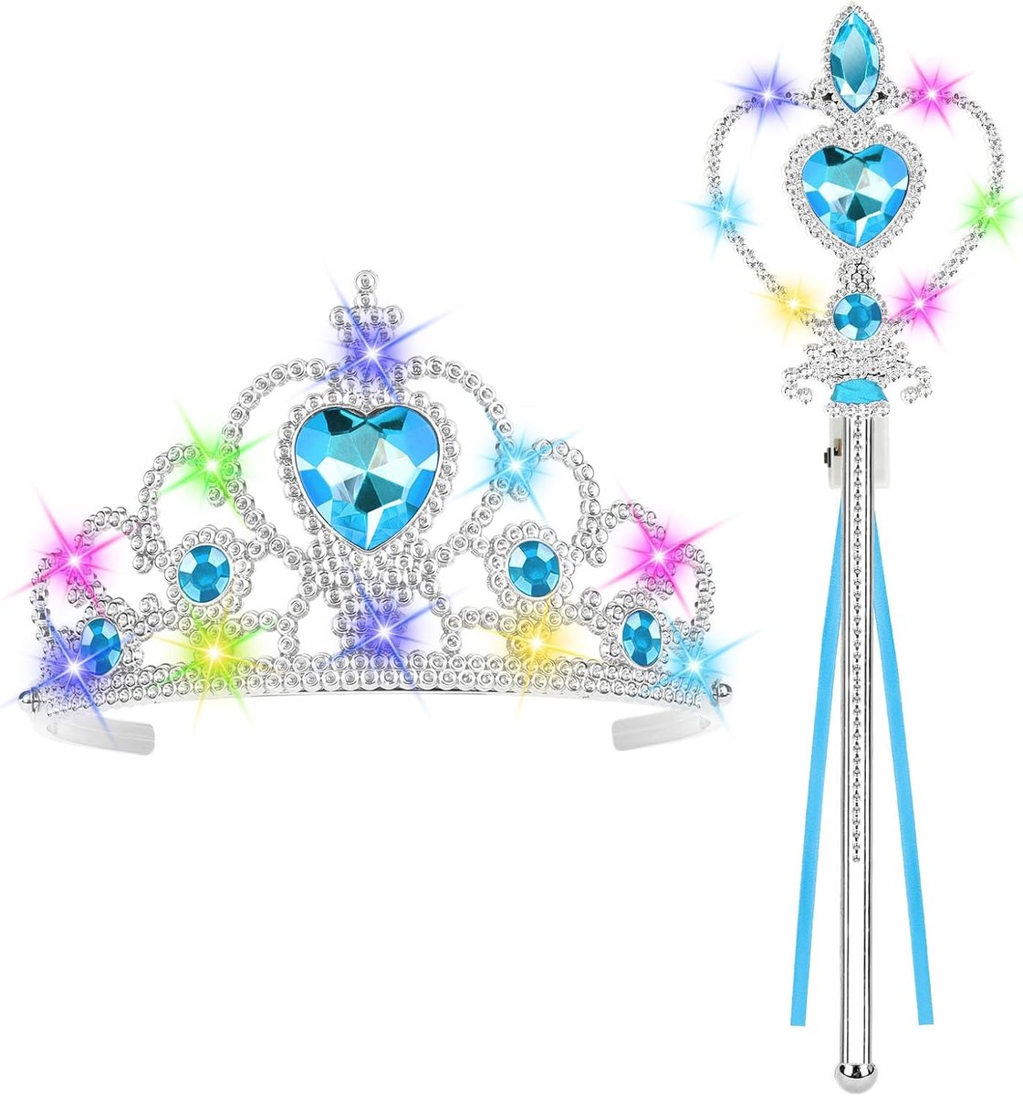 Kostuums accessoires, ELSA prinses sieraden, meisjes aankleden accessoires, aankleden accessoires met Elsa Tiara Crown Wand
