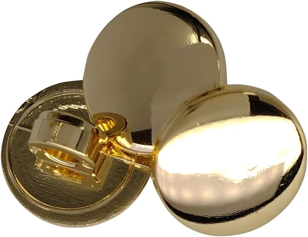 Knopen - Plat en Glanzend, 5 Maten, Naai-Accessoires voor Mantels en Amerikanen - Gemaakt en Verzonden in Spanje (Goud, 12 mm)