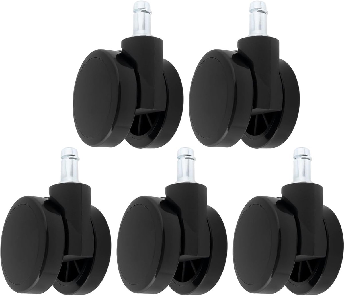 5 stuks wielen met zachte randen dubbele wielen zonder capuchon compatibel met Herman Miller stoel, Verus, Lino en Cosm