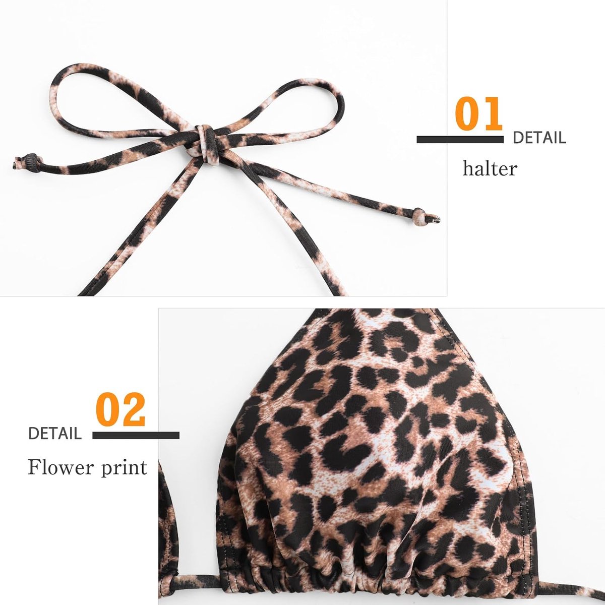 Bikiniset, driehoekige tanga, badpak, bloemenpatroon, V-hals, tweedelig